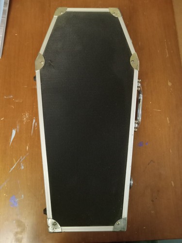 Coffin Case Drumstick Case Hard Shell Black with Red Lining see photo descript