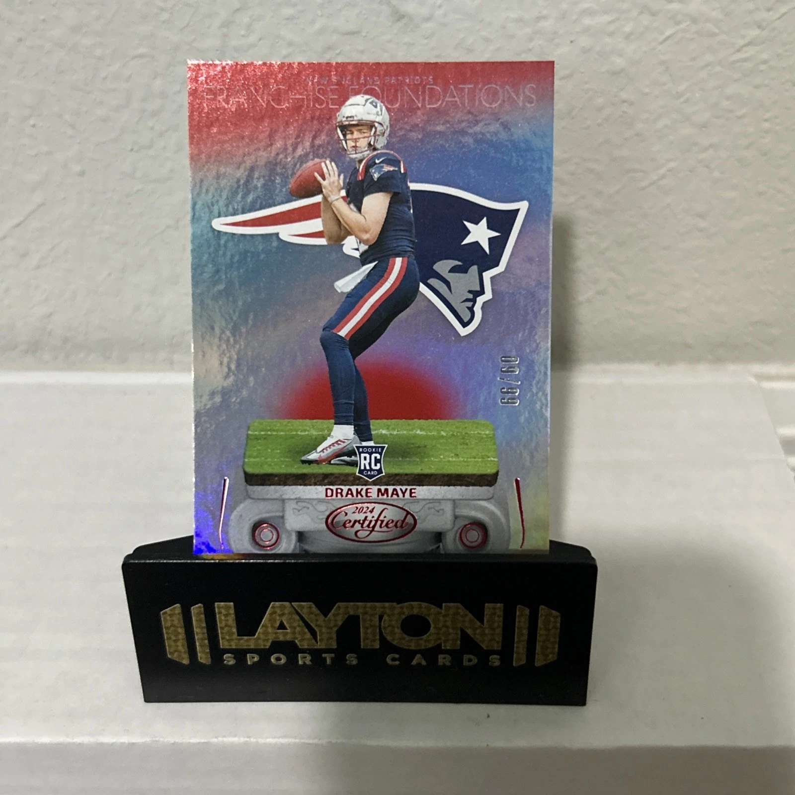 Drake Maye Panini Certified Franchise Foundations #7 Mirror Red