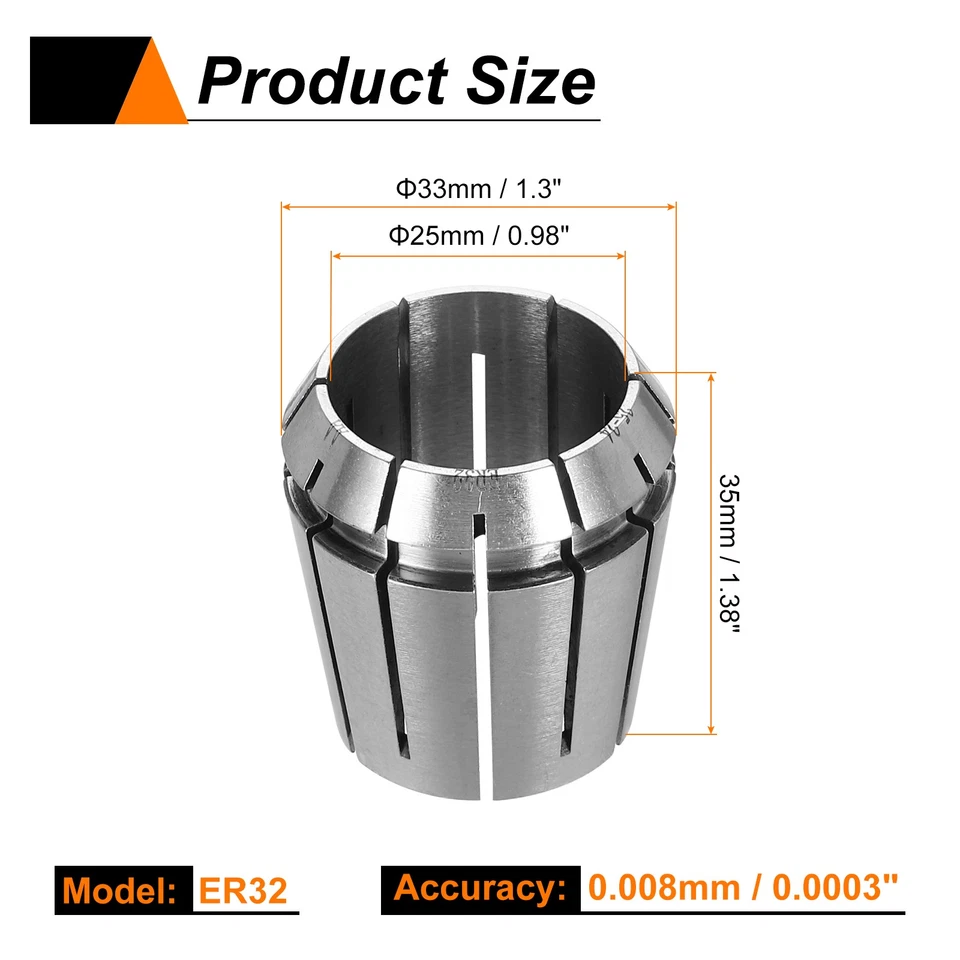 ER32 25mm Spring Collet 65Mn Spring Steel for CNC Engraving Milling Lathe Tool - Imagem 2 de 4
