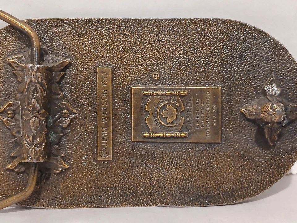 HALLIBURTON SERVICES CAMPO PETROLÍFERO OVNI HEBILLA DE CINTURÓN VINTAGE RARO BERGAMOTA 1977 Foto 3 de 4