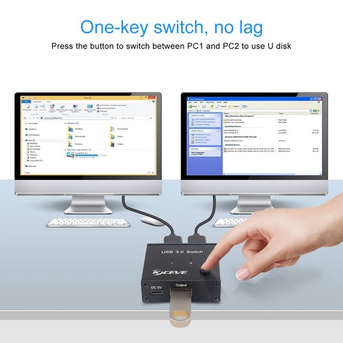 USB 3.0 Switch Selector, 2 in 1 Out USB Switcher for 2 Computers Share 1 USB ... - 第 3/9 張圖片