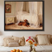 Rhodesian Ridgeback Oil Painting Art Print Bedroom Wall Decor Cozy Dog Artwork