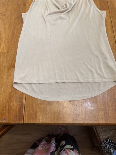 Antonio Melani Blouse Top Womans Small Beige Sleeveless Scoop Neck Pullover - Picture 4 of 9