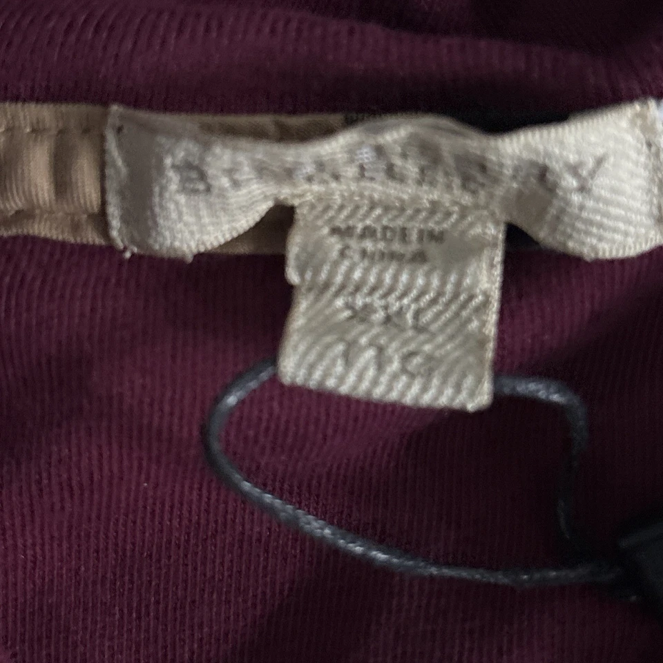 Burberry Brit Hombre Boysenberry Admiral 1/4 Cremallera 100% Algodón Nuevo Con Etiquetas XXL Foto 4 de 4