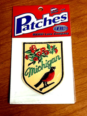 Michigan State Bird, Robin Souvenir Travel Patch by Baxter Lane - New, Vintage