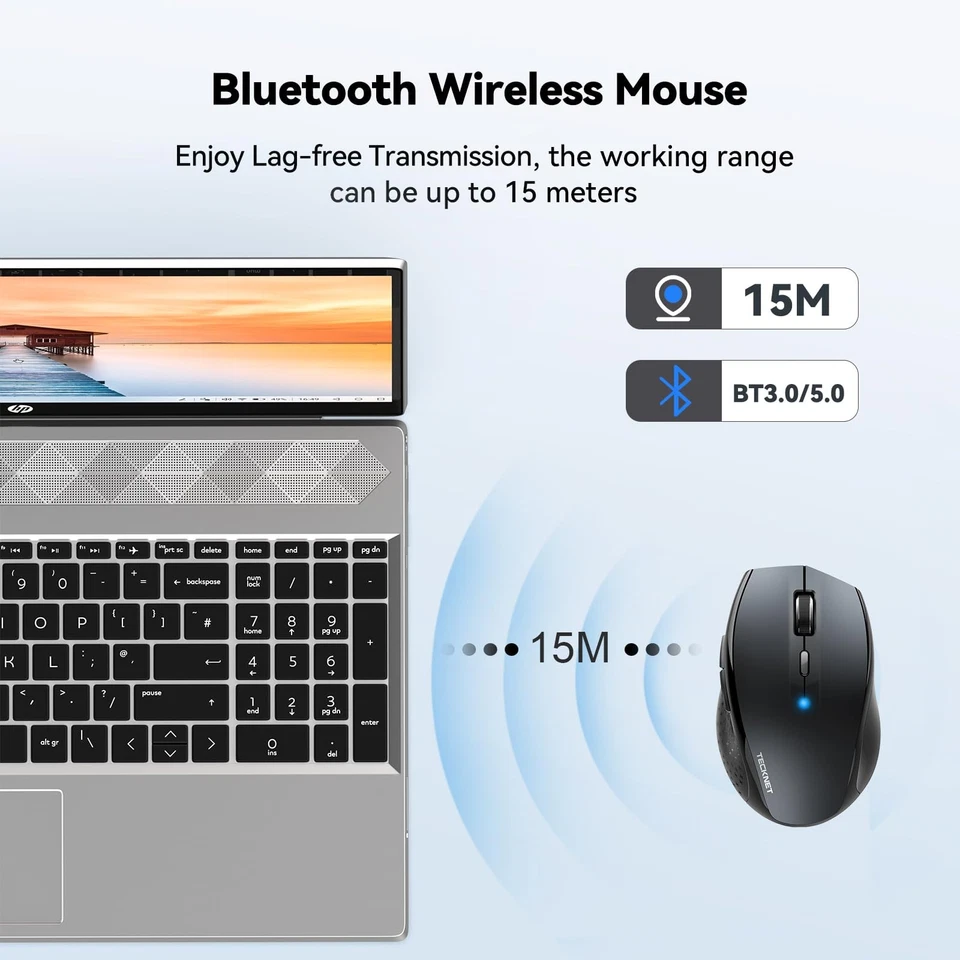 Maus Kabellos Bluetooth-Funkmaus 3200 DPI Funkmaus Kabellose Bluetooth Mouse ... - Bild 3 von 4