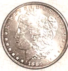 1887 P Morgan gorgeous BU Uncirculated coin luster+ bright free ship Sigma test+