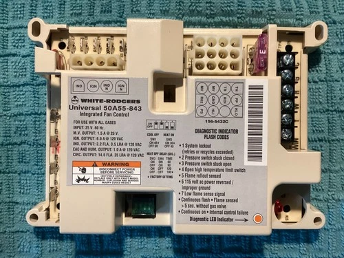 White-Rodgers 50A55-843 New Old Stock Universal Integrated Fan Control module