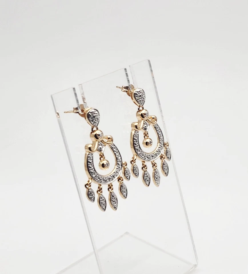 Pendientes araña Ross Simons vintage de plata esterlina con diamantes genuinos Vermeil Foto 2 de 4