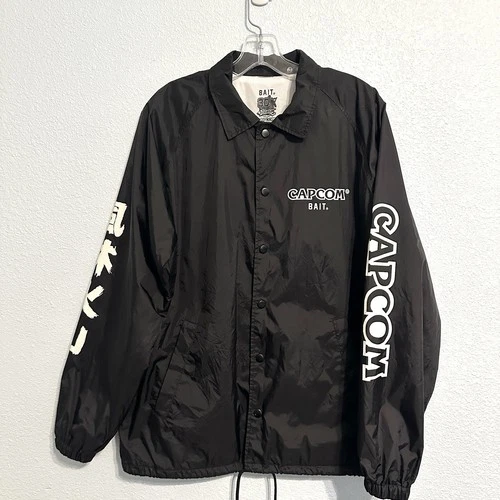 Bait Capcom Street Fighter Player Black Button Jacket Mens Size Medium - product listing photo