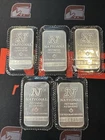 (5) Bar Lot Vintage 1 Troy Oz .999 Fine Silver National Refiners Sealed 5oz