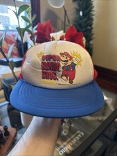 Vtg Super Mario Bros. 1988 Youth Mesh Polyester Trucker Hat Rare