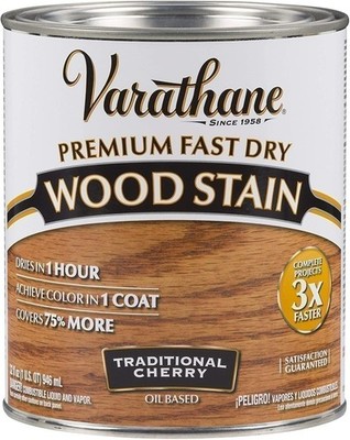 Varathane 262008 7131089 Premium Fast Dry Wood Stain, Quart, Traditional Cherry