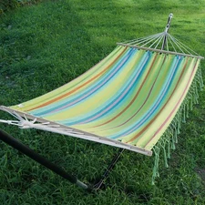 Double Person Hammock - Boho Style Natural Cotton Handmade Hammock with Tree ...