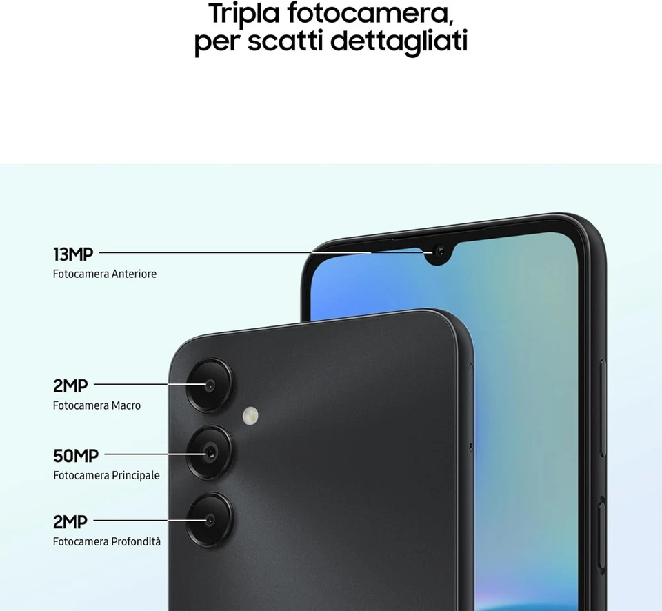 Cellulare Telefono Smartphone Samsung Galaxy A05s 4G 6,7” 4+128GB SM-A057 Verde - Immagine 3 di 4