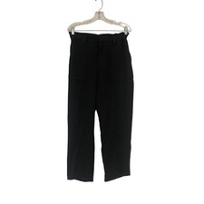 Zara Womens Dress Pants Crop EU 40 US 8 Black Straight Leg Trousers 1971/200 NWT