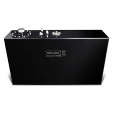 17 GALLON TOP-FEED BLACK COATED ALUMINUM RACING SLIM FUEL CELL TANK+LEVEL SENDER