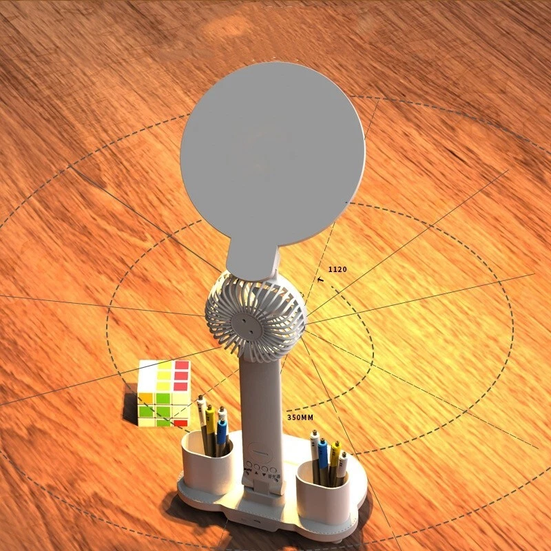 Светодиодные часы настольные лампы USB заряжаемый регулируемой яркости диммер прикроватные светильники складной вентилятор - Изображение 3 из 4