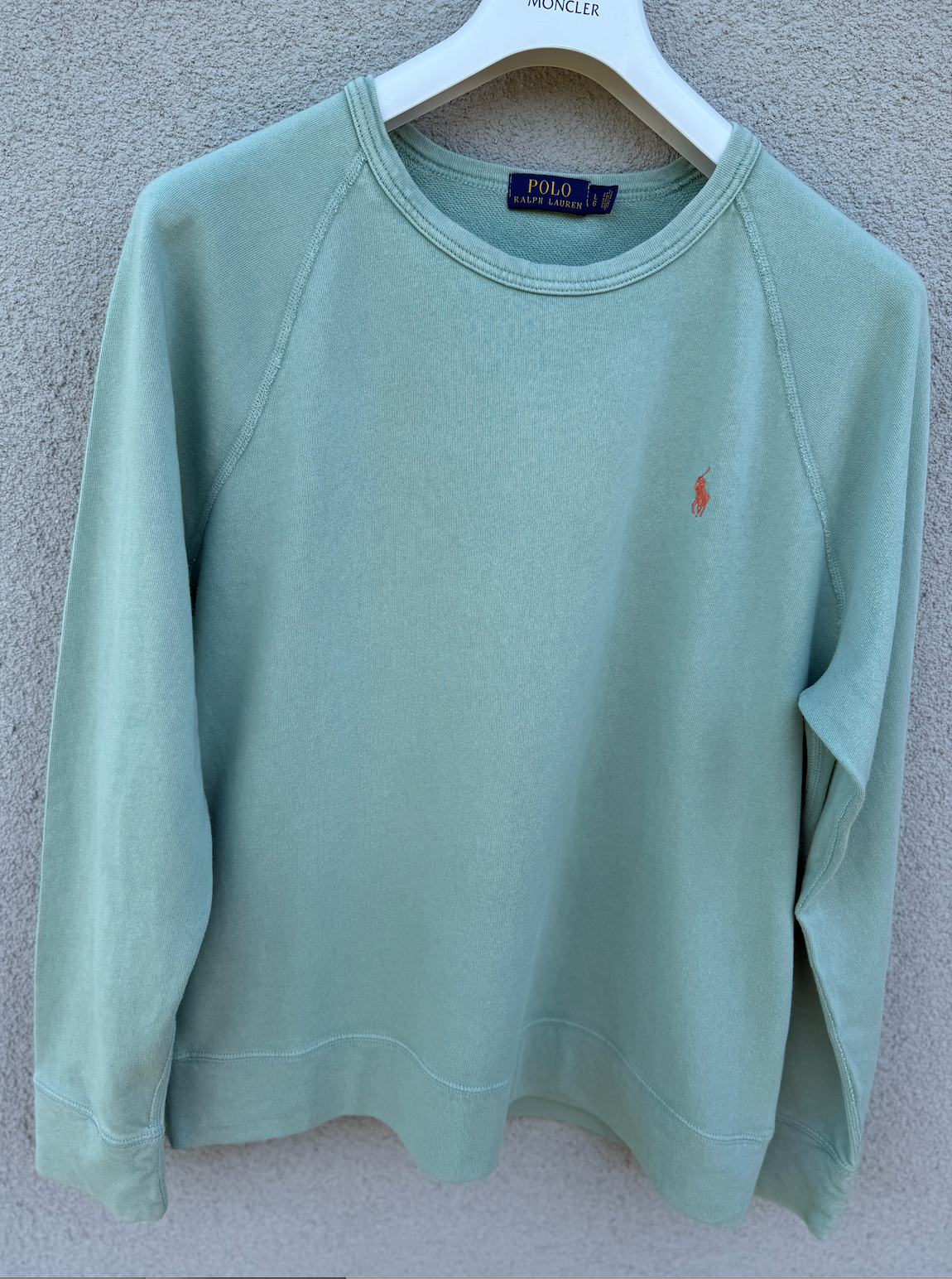 POLO Ralph Lauren Felpa Maglione Uomo GRANDE Teal Girocollo Pony Logo Pullover