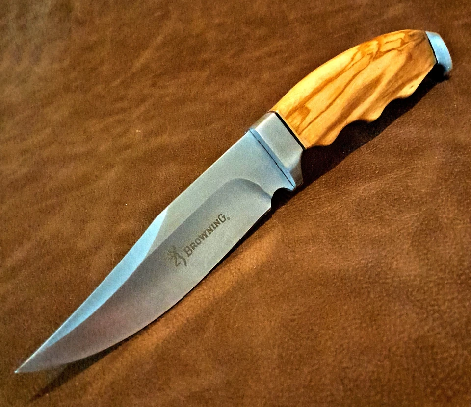 Browning 9,5» твердых пород дерева кемпинг охоты фиксированное лезвие нож с ножнами - Изображение 3 из 4