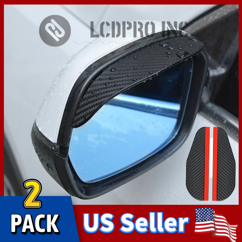 2Pack Carbon Fiber Car Rear View Side Mirror Rain Board Eyebrow Guard
