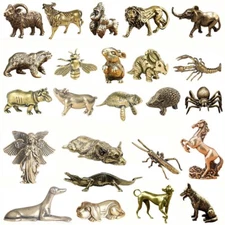 Solid Brass Figurine Statue Animal Figurines Desk Home Ornament Gift Decor USA