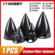 1PC 2.75/3/4/5/4.5 inch Carbon Fiber Cone Spinner w/ Alu Backplate for RC Plane