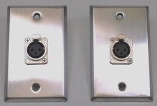  2 Two XLR Single Wall Plates w/ NEUTRIK NC3FD-L-1 Female 3 Pin Stainless Steel