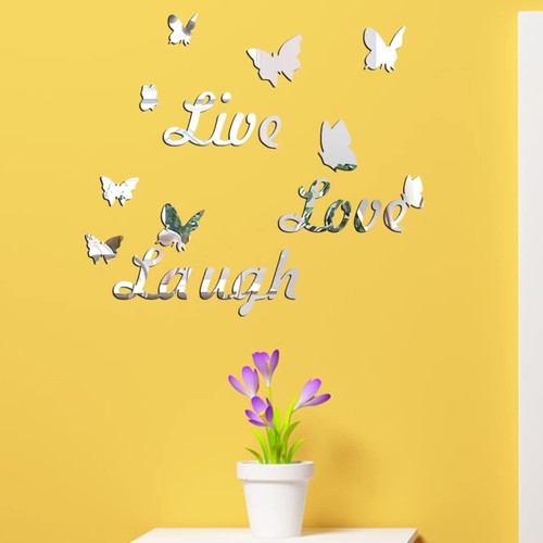 Live Laugh Love Butterfly Quotes Family Wall Art Stickers All Room Home Decor US - Picture 15 of 18
