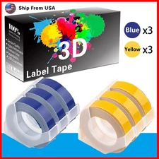 (3Blue+3Yellow) LabelTape 3D For Dymo Organizer Xpress (12965) Label Makers