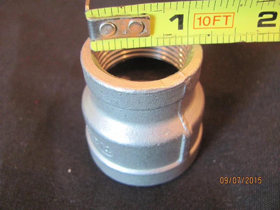 10 - 3/4" X 1" Stainless Steel reducer couplings, New!!! - Image 3 of 4