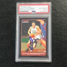 2006-07 Bowman Chrome Basketball #31 Wally Szczerbiak Signed Card AUTO PSA Slabb