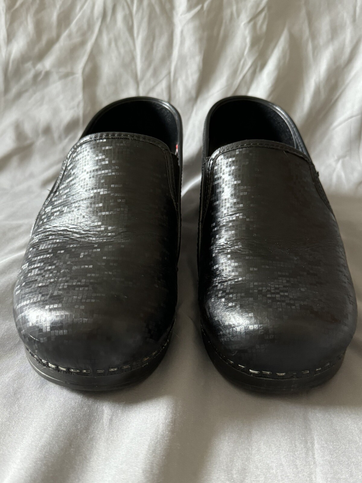 Sanita Professional Clogs Pixel Pattern Leather B… - image 3