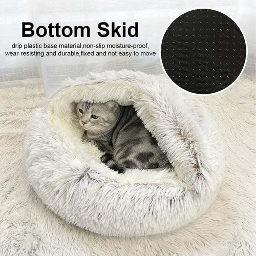 DECASSA Pet Bed Plush Nest Semi-Closed Mattress For Cats Small Dogs - Picture 18 of 28