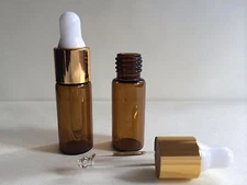 18pcs 5ml suction head dark brown transparent glass dropper bottle refilled oil