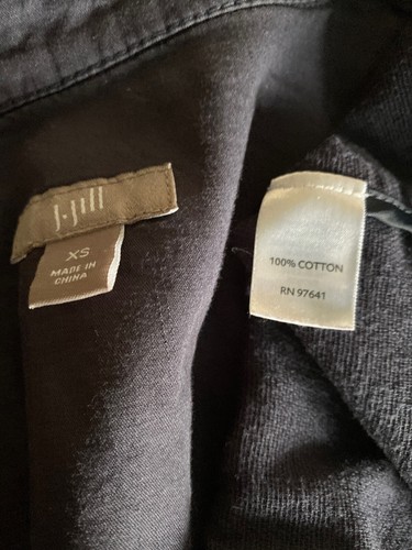 J. Jill Dark Slate Blue 100% Cotton Jacket Coat Double Breasted Buttons Size XS - Bild 10 von 12