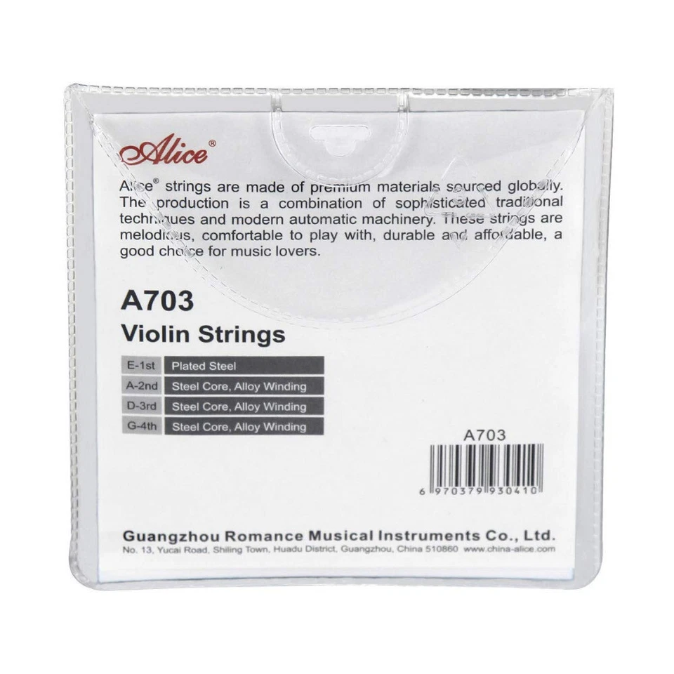 10 Packs Alice A703 Violin Strings Steel Core Cupronickel Winding 4/4 Size EADG - Image 3 of 4