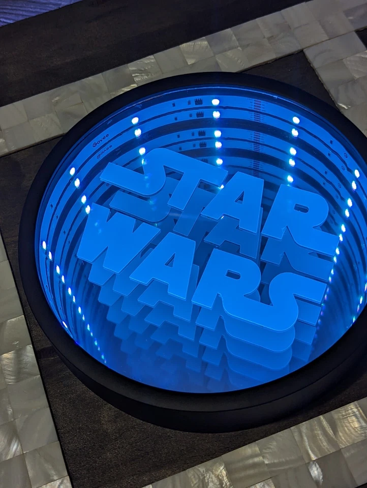  Reloj de Pared Espejo Infinito LED Star Wars Arte Moderno Ilusión Óptica Mosaico  Foto 3 de 4