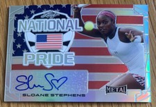 2016 Leaf Metal Tennis National Pride Auto Sloane Stephens Base Card (B)