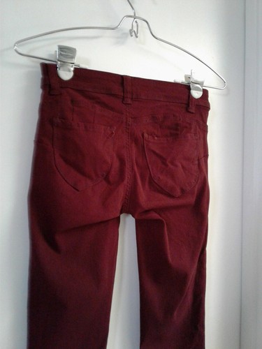Rue 21 Jeans Pants Burgundy Skinny Stretch Jegging Girls Junior Waist 24in - Picture 4 of 7