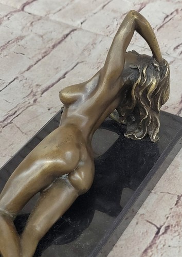 100% Solid Art Deco Bronze Classic Sculpture Nude Female Woman Statue Artwork - Picture 8 of 10