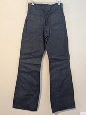 US Navy Military Utility jeans men 29 bell bottom flare flame retardant blue VTG