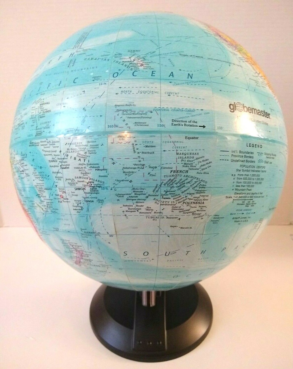 Globemaster Scanglobe Type-Y 12 Inch Diameter Globe World Map