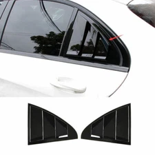 ABS Black Rear Side Window Quarter Louver Cover Trim For Benz C-Class 2015-2021