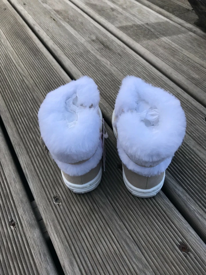 TRES JOLI DP...AM BOTTINES FOURRES EN CUIR ENFANT TAILLE EUR 21 - Photo 2/4