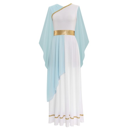 Womens Halloween Ancient Rome Egypt Greek Toga Costume Sleeveless Robe Dress - Picture 12 of 47
