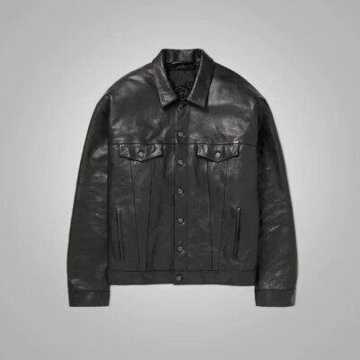 A LEATHER【NEW】TRUCKER JACKET サイズ56 A LEATHER【NEW】TRUCKER JACKET サイズ56 NEW】Trucker Jacket