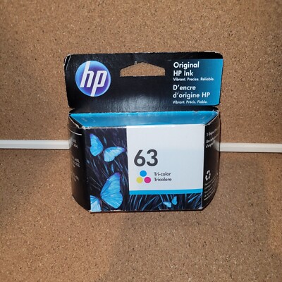 Genuine HP 63 F6U61AN Tri-Color Ink Cartridge SEALED OEM NEW OEM 2019-2021
