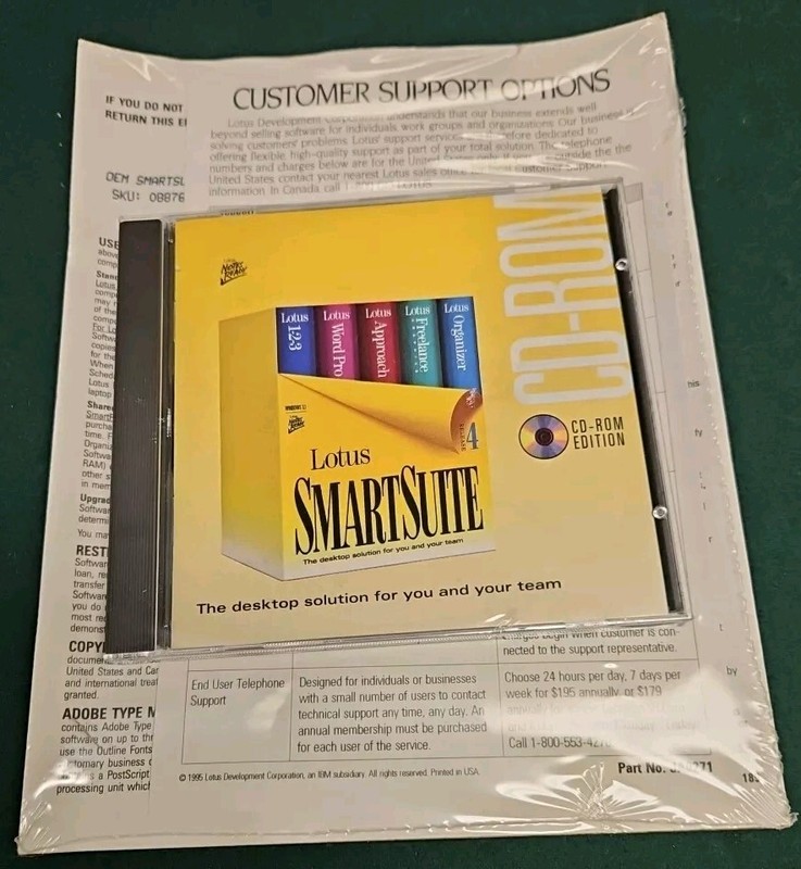 LOTUS SMARTSUITE-RELEASE 4-CD ROM EDITION - NEW UNOPENED IN ORIGINAL SHRINK-WRAP