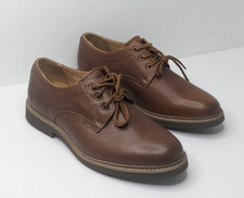 Hush Puppies Detroit Plain Toe Oxford, Brown Leather, Men's 9.5 M